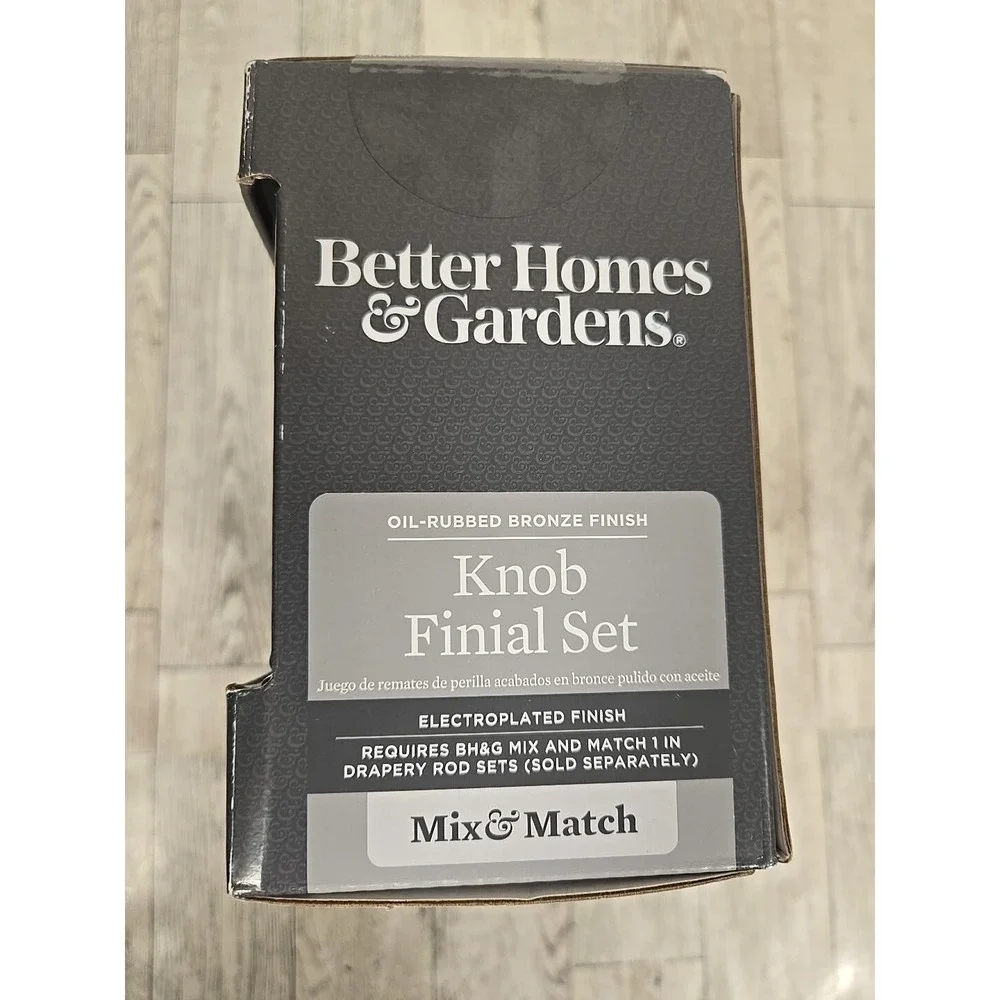 Knob Finial Set Oil Rubbed Bronze Finish Better Homes & Gardens for Curtains #2